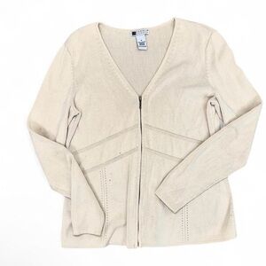Carole Little V-Neck Cream Sweater
